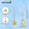 imageTeardrop Leverback Wedding Earrings 925 Sterling Silver Dangle Drop Earrings with Birthstone Jewelry for Women Brides Bridesmaid11 November  Citrine