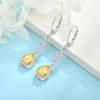 imageTeardrop Leverback Wedding Earrings 925 Sterling Silver Dangle Drop Earrings with Birthstone Jewelry for Women Brides Bridesmaid11 November  Citrine