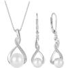 imageFreshwater Pearl Necklace and Earrings Set for Women 925 Sterling Silver Pearl Jewelry Gifts for Her