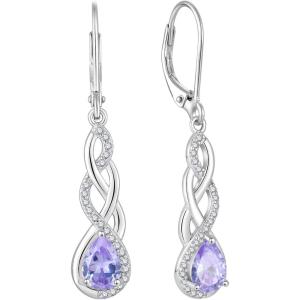 imageLeverback Earrings 925 Sterling Silver Infinity Dangle Drop Earrings Birthstone Earrings Twisted Jewelry Gifts for Women06 June  Alexandrite