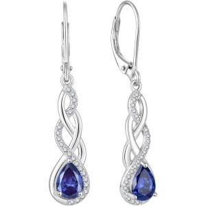 imageLeverback Earrings 925 Sterling Silver Infinity Dangle Drop Earrings Birthstone Earrings Twisted Jewelry Gifts for Women12 December  Tanzanite