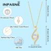 image18K Yellow Gold Plated Freshwater Pearl Jewelry Set for Women 925 Sterling Silver Infinity Pearl Necklace and Dangle Drop Leverback Earrings Set