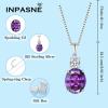 imageAmethyst Jewelry Set for Women 925 Sterling Silver Oval Cut Necklace Dangle Drop Leverback Earrings February Birthstone Jewelry for Her