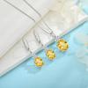 imageCitrine Jewelry Set for Women 925 Sterling Silver Oval Cut Necklace Dangle Drop Leverback Earrings November Birthstone Jewelry for Her