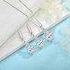 imageCubic Zirconia Jewelry Set for Women 925 Sterling Silver Oval Cut Necklace Dangle Drop Leverback Earrings April Birthstone Jewelry for Her