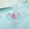 imageEngagement Ring for Women 925 Sterling Silver Promise Wedding Anniverasry Eternity Ring for Her Size 51010 October  Pink Tourmaline