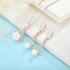 imageFreshwater Pearl Drop Earrings for Women 925 Sterling Silver Infinity Dangle Leverback Earrings Pearl Jewelry Gifts for HerRose Gold Plated