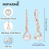 imageFreshwater Pearl Drop Earrings for Women 925 Sterling Silver Infinity Dangle Leverback Earrings Pearl Jewelry Gifts for HerRose Gold Plated
