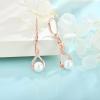 imageFreshwater Pearl Drop Earrings for Women 925 Sterling Silver Infinity Dangle Leverback Earrings Pearl Jewelry Gifts for HerRose Gold Plated