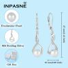 imageFreshwater Pearl Drop Earrings for Women 925 Sterling Silver Infinity Dangle Leverback Earrings Pearl Jewelry Gifts for HerWhite Gold Plated