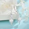 imageFreshwater Pearl Drop Earrings for Women 925 Sterling Silver Infinity Twisted Dangle Earrings Pearl Jewelry for HerWhite Gold Plated