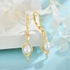 imageFreshwater Pearl Drop Earrings for Women 925 Sterling Silver Infinity Twisted Dangle Earrings Pearl Jewelry for HerYellow Gold Plated