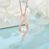 imageFreshwater Pearl Necklace for Women 925 Sterling Silver Infinity Pendant Necklace Pearl Jewelry Gifts for HerRose Gold Plated