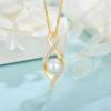 imageFreshwater Pearl Necklace for Women 925 Sterling Silver Infinity Pendant Necklace Pearl Jewelry Gifts for HerYellow Gold Plated