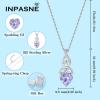 imageInfinity Celtic Knot Jewelry Set for Women 925 Sterling Silver Irish Necklace Alexandrite Dangle Drop Leverback Earrings and Bracelet June Birthstone Jewelry Gifts for Her