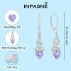 imageInfinity Celtic Knot Jewelry Set for Women 925 Sterling Silver Irish Necklace Alexandrite Dangle Drop Leverback Earrings and Bracelet June Birthstone Jewelry Gifts for Her