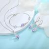imageInfinity Celtic Knot Jewelry Set for Women 925 Sterling Silver Irish Necklace Alexandrite Dangle Drop Leverback Earrings and Bracelet June Birthstone Jewelry Gifts for Her