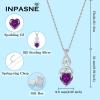 imageInfinity Celtic Knot Jewelry Set for Women 925 Sterling Silver Irish Necklace Amethyst Dangle Drop Leverback Earrings and Bracelet February Birthstone Jewelry Gifts for Her