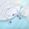imageInfinity Celtic Knot Jewelry Set for Women 925 Sterling Silver Irish Necklace Amethyst Dangle Drop Leverback Earrings and Bracelet February Birthstone Jewelry Gifts for Her
