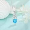 imageInfinity Celtic Knot Jewelry Set for Women 925 Sterling Silver Irish Necklace Aquamarine Dangle Drop Leverback Earrings March Birthstone Jewelry Gifts for Her Mom