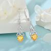 imageInfinity Celtic Knot Jewelry Set for Women 925 Sterling Silver Irish Necklace Citrine Dangle Drop Leverback Earrings November Birthstone Jewelry Gifts for Mom