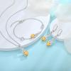 imageInfinity Celtic Knot Jewelry Set for Women 925 Sterling Silver Irish Necklace Citrine Dangle Drop Leverback Earrings and Bracelet November Birthstone Jewelry Gifts for Her