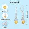 imageInfinity Celtic Knot Jewelry Set for Women 925 Sterling Silver Irish Necklace Citrine Dangle Drop Leverback Earrings and Bracelet November Birthstone Jewelry Gifts for Her