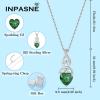imageInfinity Celtic Knot Jewelry Set for Women 925 Sterling Silver Irish Necklace Emerald Dangle Drop Leverback Earrings and Bracelet May Birthstone Jwelry Gifts for Her