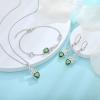 imageInfinity Celtic Knot Jewelry Set for Women 925 Sterling Silver Irish Necklace Emerald Dangle Drop Leverback Earrings and Bracelet May Birthstone Jwelry Gifts for Her