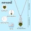 imageInfinity Celtic Knot Jewelry Set for Women 925 Sterling Silver Irish Necklace Peridot Dangle Drop Leverback Earrings and Bracelet August Birthstone Jewelry Gifts for Her