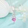imageInfinity Celtic Knot Jewelry Set for Women 925 Sterling Silver Irish Necklace Pink Tourmaline Dangle Drop Leverback Earrings October Birthstone Jewelry Gifts for Mom