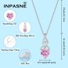 imageInfinity Celtic Knot Jewelry Set for Women 925 Sterling Silver Irish Necklace Pink Tourmaline Dangle Drop Leverback Earrings and Bracelet October Birthstone Jewelry Gifts for Her