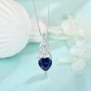 imageInfinity Celtic Knot Jewelry Set for Women 925 Sterling Silver Irish Necklace Sapphire Dangle Drop Leverback Earrings September Birthstone Jewelry Gifts for Mom