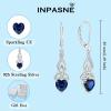 imageInfinity Celtic Knot Jewelry Set for Women 925 Sterling Silver Irish Necklace Sapphire Dangle Drop Leverback Earrings and Bracelet September Birthstone Jewelry Gifts for Her