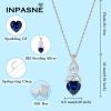 imageInfinity Celtic Knot Jewelry Set for Women 925 Sterling Silver Irish Necklace Sapphire Dangle Drop Leverback Earrings and Bracelet September Birthstone Jewelry Gifts for Her