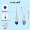 imageInfinity Celtic Knot Jewelry Set for Women 925 Sterling Silver Irish Necklace Tanzanite Dangle Drop Leverback Earrings and Bracelet December Birthstone Jewelry Gifts for Her