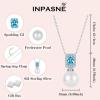 imagePearl Jewelry Set 925 Sterling Silver Aquamarine Necklace Earrings Emerald Cut March Birthstone Jewelry Gifts for Her