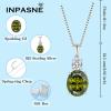 imagePeridot Jewelry Set for Women 925 Sterling Silver Oval Cut Necklace Dangle Drop Leverback Earrings August Birthstone Jewelry for Her
