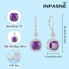 imagePrincess Cut Jewelry Set 925 Sterling Silver Amethyst Earrings Dangle Drop Leverback February Birthstone Necklace and Bracelet Jewelry Gifts for Women