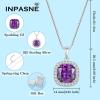 imagePrincess Cut Jewelry Set 925 Sterling Silver Amethyst Earrings Dangle Drop Leverback February Birthstone Necklace and Bracelet Jewelry Gifts for Women