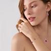 imagePrincess Cut Jewelry Set 925 Sterling Silver Ruby Earrings Dangle Drop Leverback July Birthstone Necklace and Bracelet Jewelry Gifts for Women