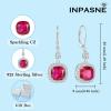 imagePrincess Cut Jewelry Set 925 Sterling Silver Ruby Earrings Dangle Drop Leverback July Birthstone Necklace and Bracelet Jewelry Gifts for Women