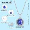 imagePrincess Cut Jewelry Set 925 Sterling Silver Tanzanite Earrings Dangle Drop Leverback December Birthstone Necklace and Bracelet Jewelry Gifts for Women
