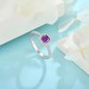 imagePromise Ring for Women 925 Sterling Silver Princess Cut Halo Birthstone Ring for Her Brides Wife Size 51002 February  Amethyst