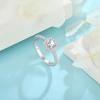 imagePromise Ring for Women 925 Sterling Silver Princess Cut Halo Birthstone Ring for Her Brides Wife Size 51004 April  Simulated Diamond
