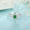 imagePromise Ring for Women 925 Sterling Silver Princess Cut Halo Birthstone Ring for Her Brides Wife Size 51005 May  Emerald
