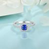 imagePromise Ring for Women 925 Sterling Silver Princess Cut Halo Birthstone Ring for Her Brides Wife Size 51009 September  Sapphire