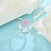 imagePromise Ring for Women 925 Sterling Silver Princess Cut Halo Birthstone Ring for Her Brides Wife Size 51010 October  Pink Tourmaline