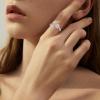 imagePromise Ring for Women 925 Sterling Silver Princess Cut Halo Birthstone Ring for Her Brides Wife Size 51010 October  Pink Tourmaline