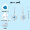 imageSnowflake Earrings for Women 925 Sterling Silver Frozen Leverback Earrings Aquamarine Dangle Drop Earrings Christmas Gifts for Her